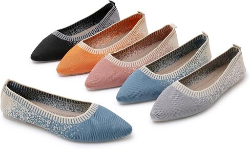 RVROVIC Women's Pointed Toe Knit Flats Shoes Slip on Ballet Flats Comfortable Dress Shoes for Women in Kuwait