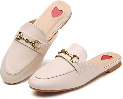 Buckle Mules for Women Flats Round Toe Slip On Backless Loafers Ladies Work Shoes in Saudi Arabia