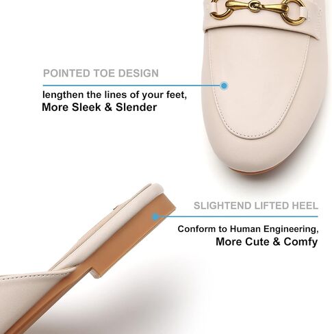 Buckle Mules for Women Flats Round Toe Slip On Backless Loafers Ladies Work Shoes in Saudi Arabia