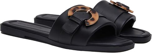 Stratuxx Kaze Women's Dressy Summer Flat Sandals Fashion Slip on Slides with Buckle for Women Sandals Size 5-11 in Saudi Arabia