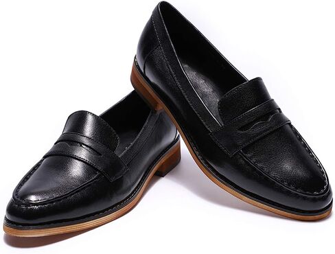 Mona flying Women's Leather Penny Loafer Casual Flat Shoes for Women Ladies in Saudi Arabia
