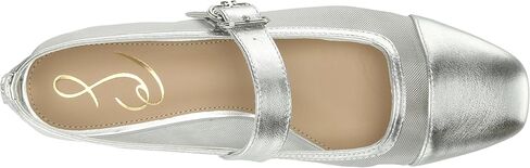 Sam Edelman Women's Miranda Mary Jane Flat, Soft Silver, 6.5 in Saudi Arabia