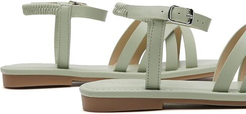 Tilocow Woven Women Flat Sandals Round Toe Buckle Slides Cross Strappy Casual Shoes for Summer in Saudi Arabia