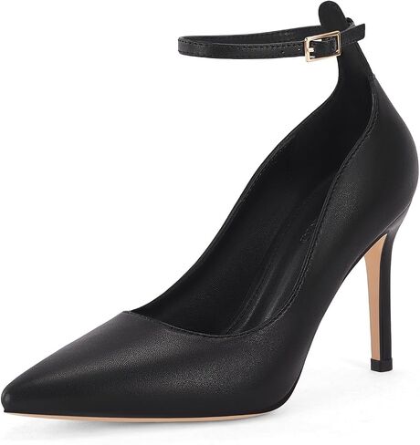 Coutgo Womens Stiletto High Heels Closed Pointed Toe Ankle Strap Pumps Dress Wedding Office Shoes in Saudi Arabia