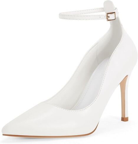 Coutgo Womens Stiletto High Heels Closed Pointed Toe Ankle Strap Pumps Dress Wedding Office Shoes in Saudi Arabia
