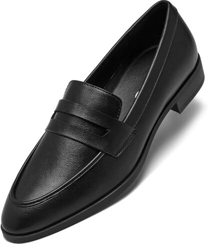 أحذية Penny Loafers للنساء، أحذية بدون كعب ناعمة ومريحة سهلة الارتداء للنساء، أحذية رسمية غير قابلة للانزلاق، أحذية بدون كعب كاجوال للنساء وأحذية سهلة الارتداء باللون الأسود مقاس 8 in Kuwait