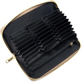 Soperwillton Womens Walllet RFID Blocking PU Leather Zip Around Large Capacity Credit Card Wallet