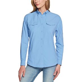 CQR Women's UPF 50+ Long Sleeve Hiking Shirts, Quick Dry Outdoor UV/Sun Protection Button Down Shirts