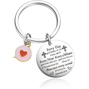 Spiritual Keychain Encouragement Gift For Women Bible Keychain Religious Charms Jewelry