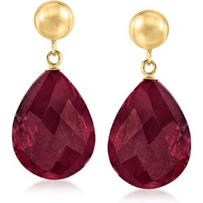 Ross-Simons 16.00 ct. t.w. Ruby Drop Earrings With 14kt Yellow Gold, Gemstone, Ruby