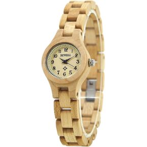 BEWELL W123A Handmade Natural Maple Wristwatch Analogue Display Lightweight Small Thin Case Wooden Watch for Women