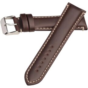 Hadley Roma MS885 22mm Brown Oil Tan Leather Contrast Stitched Watch Band