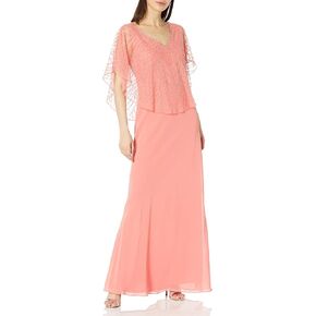Women's Geometrical Beaded V-Neck Capelet Dress