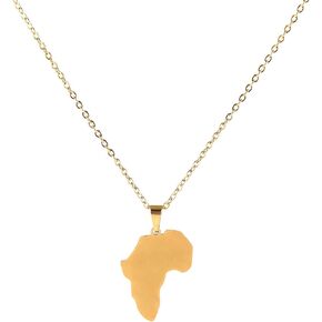 Woman Africa Map Pendant Necklace