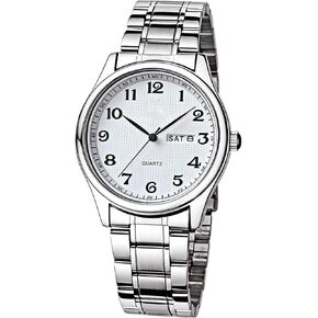 Watches Men/Women Easy to Read The dial Quartz Wrist Watches Classic Silver Stainless Steel Waterproof Business Dress Wrist Watch