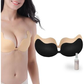 حمالات صدر لاصقة للنساء زوجين | رفع الثدي غير المرئي | عارية الذراعين وبدون حمالات (أسود ودسم) in Kuwait