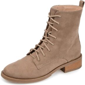 Journee Collection Womens Vienna Combat Boot with Side Zipper Entry and Cushioned Footbed