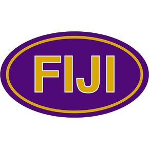 Phi Gamma Delta (Fiji) Oval Fraternity Car Magnet Set of 2 Removable No Residue All Weather Magnets for Fraternity Guys and Student Drivers