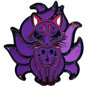 Bisexual Pride Hidden Flag Japanese Kitsune - Soft Enamel 1.75" Enamel Pin