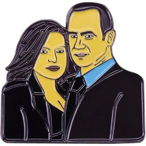 Olivia Benson and Elliot Stabler Cop Partners Law Crime Criminal Drama Victims TV Show 1.5" Enamel Pin Badge