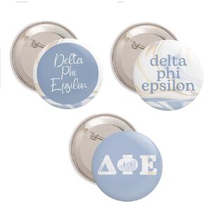 Delta Phi Epsilon Sorority 3 Pieces of Variety Buttons Pin Back Badge 2.25-inch DPhie - Marble Pack