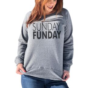 سويت شيرت نسائي من It's Your Day Clothing Sunday Funday - سترة نسائية كاجوال برقبة واسعة وأكمام طويلة لموسم كرة القدم