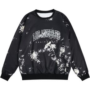 WDIRARA Men's Letter Graphic Print Round Neck Long Sleeve Sweatshirt Pullovers