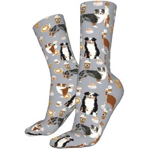 الأسترالية الراعي القهوة الأسترالية الكلاب القهوة المختلطة رمادي الرجال الرياضية الكاحل الجوارب وسادة الجري الجوارب للرجال والنساء الجوارب القطنية الجوارب الطاقم in Kuwait