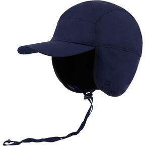 Song Qing Unisex Men's Winter Waterproof Baseball Cap Warm Fleece Lined Earflaps Cap Adjustable Hiking Cap