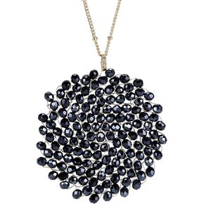 قلادة نيوميكي مصنوعة يدويًا من الكريستال على شكل دائرة للنساء قلادات طويلة على شكل قرص مع صندوق in Kuwait