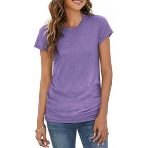 Sherosa Womens T Shirts Short Sleeve Crew Neck Shirts Basic Tee Tops Blouse