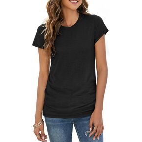 Sherosa Womens T Shirts Short Sleeve Crew Neck Shirts Basic Tee Tops Blouse