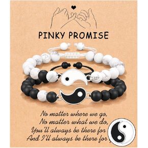 UPROMI Matching Yin Yang Bracelet for Couples, Anniversary Christmas Birthday Valentines Day Gifts for Him Her