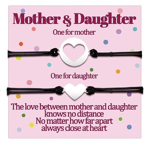 Mom Daughter Bracelets Gifts Mother 2 3 4 Daughters Matching Bracelet Gift for Mommy and Me Bracelets Set for 2 3 4 5 Women Love Heart Matching Bracelets Mothers Day Gifts Birthday Gift Jewelry Ideas