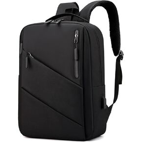 شنطة ظهر للاب توب مقاس 16 انش مع منفذ شحن USB، شنطة ظهر متينة للابتوب للسفر والاعمال، هدية لطلاب الجامعات للرجال والنساء (اسود)، اسود، مقاس عادي in Kuwait