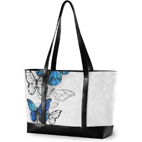 ALAZA Cheetah Leopard Laptop Tote Bag,Fits 15.6 Inch Laptop,Womens Lightweight Canvas Leather Tote Bag Shoulder Bag
