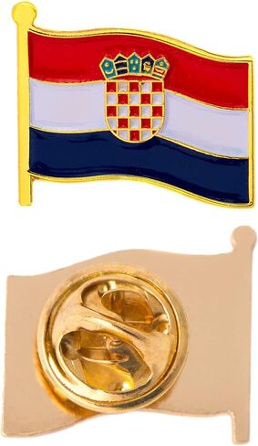 Croatia Lapel Pin Country Enamel Made of Metal Souvenir Hat Men Women Patriotic (Waving Flag Lapel Pin) in Saudi Arabia