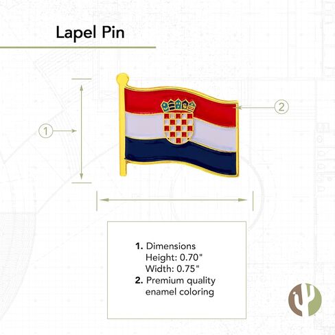 Croatia Lapel Pin Country Enamel Made of Metal Souvenir Hat Men Women Patriotic (Waving Flag Lapel Pin) in Saudi Arabia
