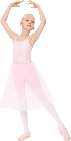 فستان LIONJIE للأطفال الصغار البنات الرومانسي بالترتر توتو زي رقص الباليه in Kuwait