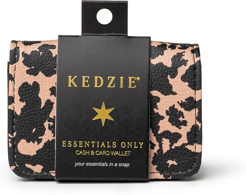 محفظة KEDZIE Essentials Only للنقود والبطاقات من الجلد النباتي مع قفل سريع للنساء - مشمسة in Kuwait