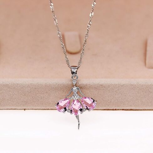 Uloveido Pink Crystal Little Girl Necklace Dancer Ballet Recital Gift Ballerina Dance Pendant Necklace Girls Jewelry Y607 in Saudi Arabia