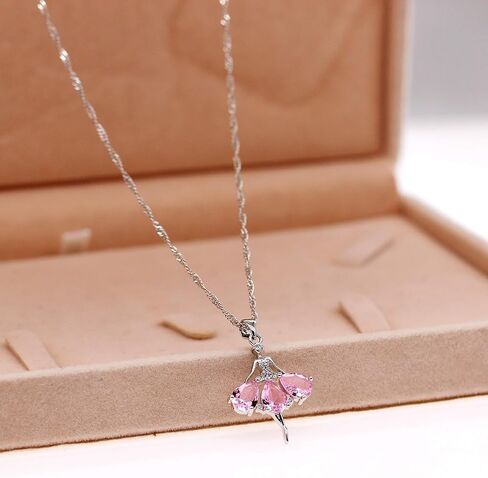 Uloveido Pink Crystal Little Girl Necklace Dancer Ballet Recital Gift Ballerina Dance Pendant Necklace Girls Jewelry Y607 in Saudi Arabia