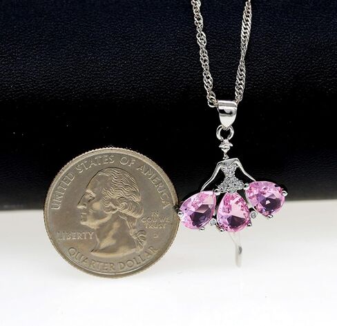 Uloveido Pink Crystal Little Girl Necklace Dancer Ballet Recital Gift Ballerina Dance Pendant Necklace Girls Jewelry Y607 in Saudi Arabia