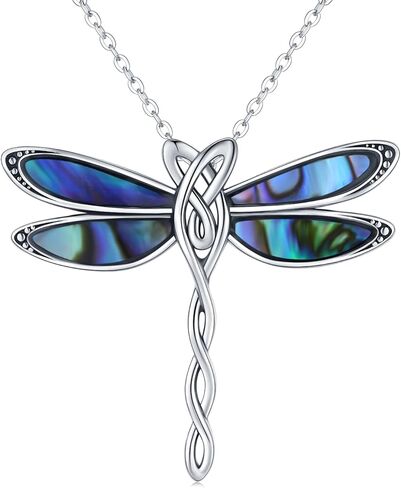 CHENGHONG اليعسوب قلادة للنساء 925 فضة سلتيك عقدة اليعسوب قلادة الأيرلندية اليعسوب مجوهرات هدايا للفتيات عاشق in Kuwait