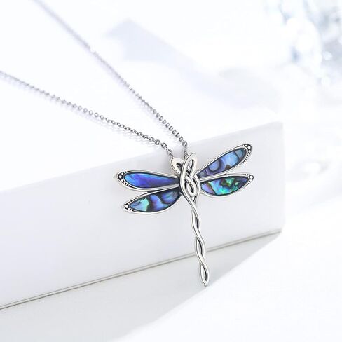 CHENGHONG اليعسوب قلادة للنساء 925 فضة سلتيك عقدة اليعسوب قلادة الأيرلندية اليعسوب مجوهرات هدايا للفتيات عاشق in Kuwait