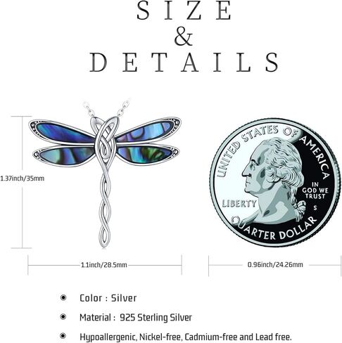 CHENGHONG اليعسوب قلادة للنساء 925 فضة سلتيك عقدة اليعسوب قلادة الأيرلندية اليعسوب مجوهرات هدايا للفتيات عاشق in Kuwait