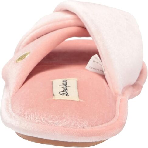 Dearfoams Women's Jules Shiny Velour Twist Vamp Slide Slipper in Kuwait