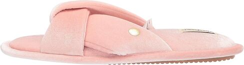 Dearfoams Women's Jules Shiny Velour Twist Vamp Slide Slipper in Kuwait