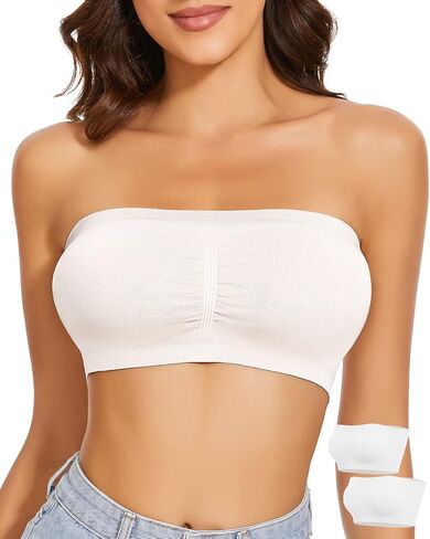 WOWENY Bandeau Bra Padded Strapless Bra for Women Seamless Wireless Strapless Bralette Padded Tube Top in Saudi Arabia
