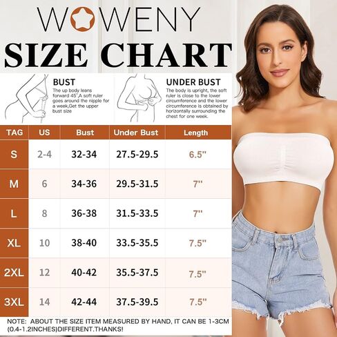 WOWENY Bandeau Bra Padded Strapless Bra for Women Seamless Wireless Strapless Bralette Padded Tube Top in Saudi Arabia